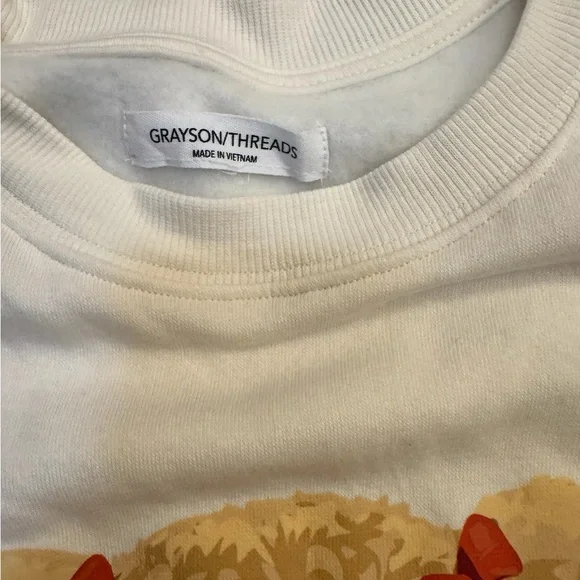 Grayson Threads Teddy Bear Graphic Sweatshirt Cream Size L - Picture 4 of 6